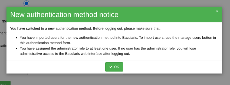 Issue with authentication - Bacularis User Group